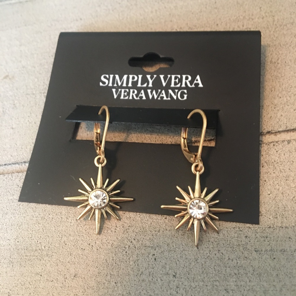 Simply Vera Brushed Gold Toned Sunburst Earrings